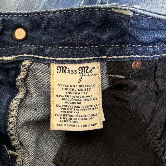 Miss Me Blue Denim Ankle Skinny Jeans Size 29 Style JP8715AK - Picture 11 of 12